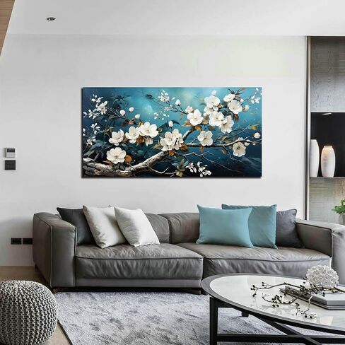 لوحة فنية جدارية من THRLVEART Lotus لغرفة المعيشة - لوحة فنية جدارية على شكل زهرة وردية لغرفة نوم الفتيات المراهقات جاهزة للتعليق مقاس 24 بوصة × 48 بوصة in Kuwait