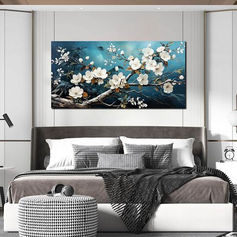 لوحة فنية جدارية من THRLVEART Lotus لغرفة المعيشة - لوحة فنية جدارية على شكل زهرة وردية لغرفة نوم الفتيات المراهقات جاهزة للتعليق مقاس 24 بوصة × 48 بوصة in Kuwait
