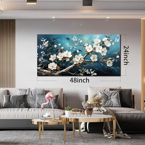 لوحة فنية جدارية من THRLVEART Lotus لغرفة المعيشة - لوحة فنية جدارية على شكل زهرة وردية لغرفة نوم الفتيات المراهقات جاهزة للتعليق مقاس 24 بوصة × 48 بوصة in Kuwait