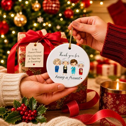 Beautiful Golden Friendship Inspired Christmas Ornament Keepsake. Thank You for Being A Friend Christmas Tree Decoration Ready for Giving. in Kuwait