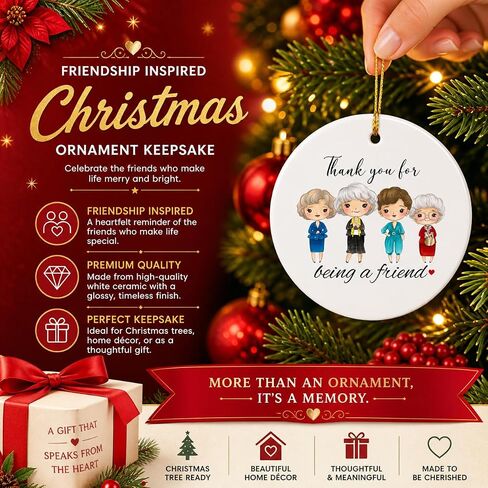 Beautiful Golden Friendship Inspired Christmas Ornament Keepsake. Thank You for Being A Friend Christmas Tree Decoration Ready for Giving. in Kuwait