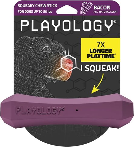 Playology Dog Toys | Durable Squeaky Chew Stick for Dogs | Jumbo Lamb Scented Toy - Easy to Clean and Made from Non Toxic Materials in Kuwait