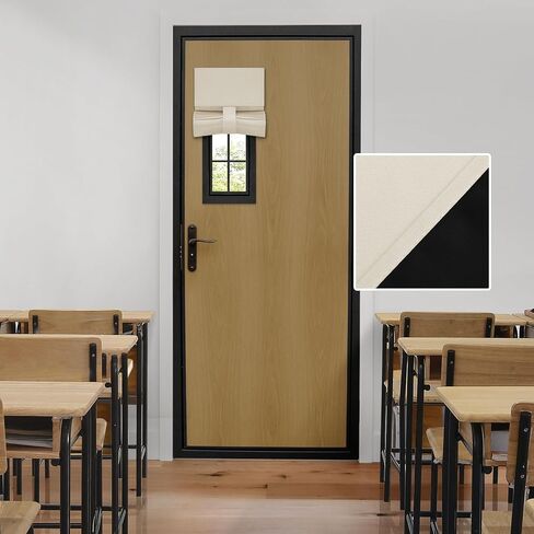 HOMEIDEAS 100% Blackout Sidelight Curtains for Front Door, Side Door Window Curtains, Front Door Curtains for Small Window, Thermal Insulated Door Window Covering, (1 Panel, W10 X L38, Beige) in Kuwait