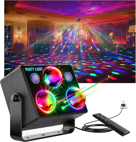 أضواء الحفلة حديثا ديسكو الكرة الخفيفة، أضواء LED DJ الصوت المنشط التحكم عن بعد ضوء المرحلة الأضواء القوية ضوء وردي رومانسي لعيد الميلاد عيد الهالوين زينة كاريوكي بار هدية لحفل زفاف عيد ميلاد in Kuwait