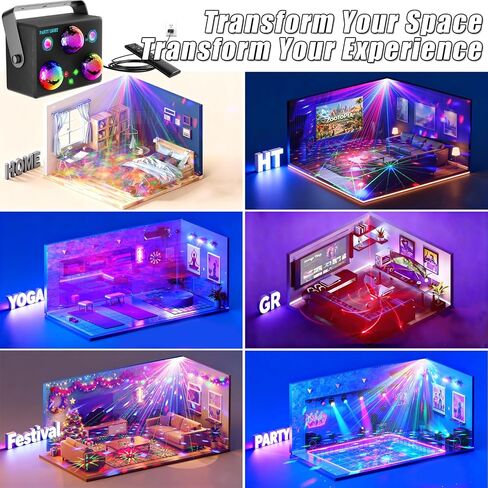 أضواء الحفلة حديثا ديسكو الكرة الخفيفة، أضواء LED DJ الصوت المنشط التحكم عن بعد ضوء المرحلة الأضواء القوية ضوء وردي رومانسي لعيد الميلاد عيد الهالوين زينة كاريوكي بار هدية لحفل زفاف عيد ميلاد in Kuwait