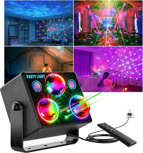 أضواء الحفلة حديثا ديسكو الكرة الخفيفة، أضواء LED DJ الصوت المنشط التحكم عن بعد ضوء المرحلة الأضواء القوية ضوء وردي رومانسي لعيد الميلاد عيد الهالوين زينة كاريوكي بار هدية لحفل زفاف عيد ميلاد in Kuwait
