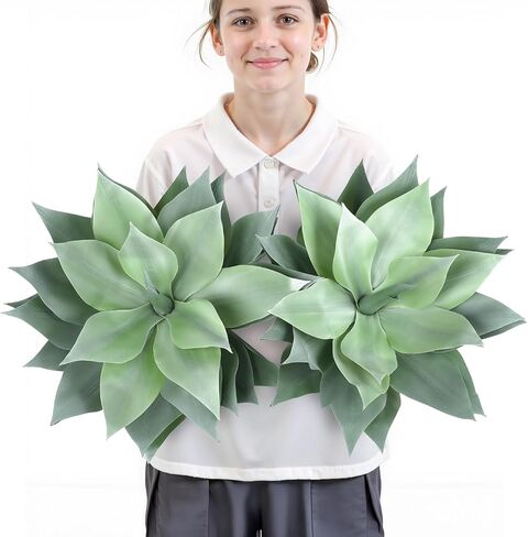 Velener Fake Agave Artificial Plant: Unpotted Fake Agave Plant for Room Decor, UV Resistant Faux Agave Plant for Outdoor/Indoor Decor, 22 inches, Set of 1 in Kuwait