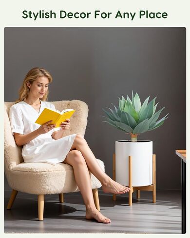 Velener Fake Agave Artificial Plant: Unpotted Fake Agave Plant for Room Decor, UV Resistant Faux Agave Plant for Outdoor/Indoor Decor, 22 inches, Set of 1 in Kuwait