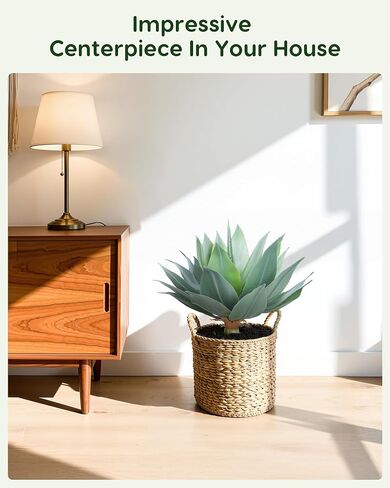 Velener Fake Agave Artificial Plant: Unpotted Fake Agave Plant for Room Decor, UV Resistant Faux Agave Plant for Outdoor/Indoor Decor, 22 inches, Set of 1 in Kuwait