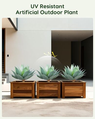Velener Fake Agave Artificial Plant: Unpotted Fake Agave Plant for Room Decor, UV Resistant Faux Agave Plant for Outdoor/Indoor Decor, 22 inches, Set of 1 in Kuwait
