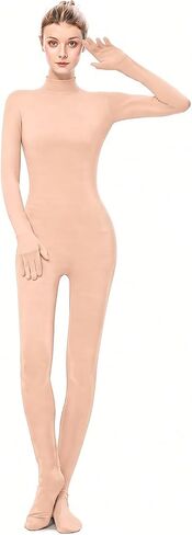 UINASH Long Sleeve Unitard Mock Turtleneck Full Body Spandex Footed Bodysuit Costume Jumpsuit Adult Unisex in Kuwait