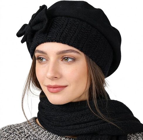 Ruphedy Women's Beret Hat Chic French Beret Beanie Wool Dress Winter Hats Hy022 in Kuwait