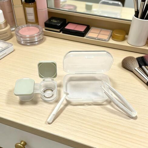 Howinn Flip Top Contact Lens Case Colorful Contact Lens Container Holder, Clear Contact Case Outdoor Portable Mini Contact Lens Soak Storage Kit for Travel & Home in Kuwait