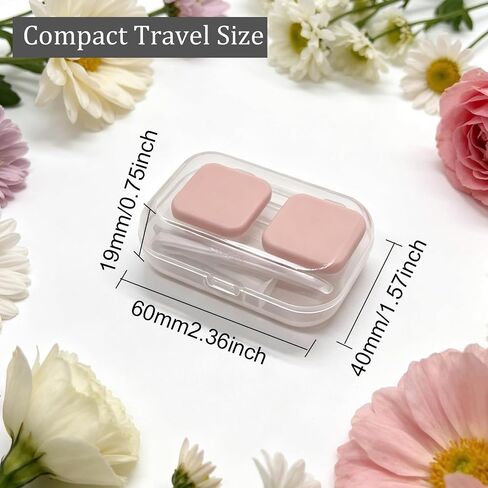 Howinn Flip Top Contact Lens Case Colorful Contact Lens Container Holder, Clear Contact Case Outdoor Portable Mini Contact Lens Soak Storage Kit for Travel & Home in Kuwait