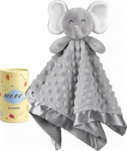 MOVEPAI Pink Elephant Baby Security Blanket Loveys for Babies Girls, 16" Soft Baby Lovey Blanket, Baby Snuggle Toy Stuffed Animals Blankie, Baby Girls Gifts for Infant and Toddler in Kuwait