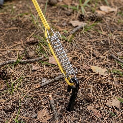 LIOOBO 5Pcs Camping Tent Spring Buckle Set Premium Porch Swing Spring Awning Rope Tensioner for Tarps Tents Wire Racks Camping Accessories in Kuwait