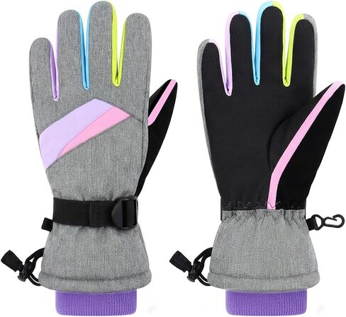 Duoyeree Kids Waterproof Ski Gloves Warm Winter Accessories for Boys & Girls Aged 4-13. in Kuwait