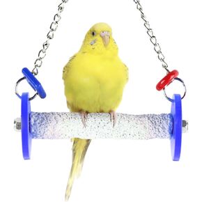 Roll Bird Swing - Pumice Perch Bird Toys Trims Nails and Beaks, Safe and Non-Toxic Bird Cage Accessories for Small and Large Birds, Swinging Toys Birds Will Love, XSmall 4.5 Inches in Kuwait