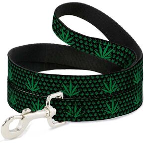 Buckle-Down Pet Leash - Marijuana Garden Black/Green in Kuwait