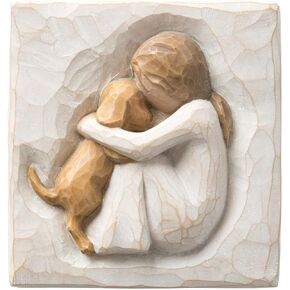 Willow Tree True, Truly a friend, An Expression of Friendship and Love of Dogs in Carved Bas-Relief, Sculpted Hand-Painted Plaque in Kuwait