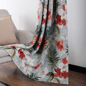 Leeva Yellow Floral Curtains for Living Room, Elegant Modern Print Room Darkening Thermal Insulated Grommet Window Drapes for Girls' Room, Set of 2, 52 X 63 in Kuwait
