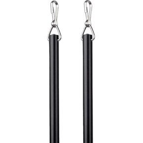 Curtain Wand - Aluminum Curtain and Drapery Pull Rod with Stainless Steel Hardware for Curtains, Draperies, and Room Divider Curtains - 48 Inches, White - Pack of 2 in Kuwait