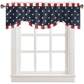 Kitchen Curtain Valance, Cotton Vase Glass Bottle Forever Home Vintage Wooden Watercolor Farmhouse Short Rod Pocket Window Curtain Tiers for Bedroom, Bathroom, 2 Panel, 27.5" W x36 L in Kuwait
