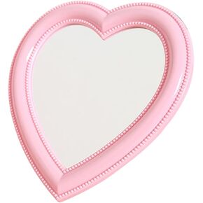 Mokoze Desk Heart Mirror, Wall Mounted Mirror with Bracket Hanging Hole, 7.48"x6.69" White for Table Home Room Decor, Birthday Gift for Girl Women in Kuwait