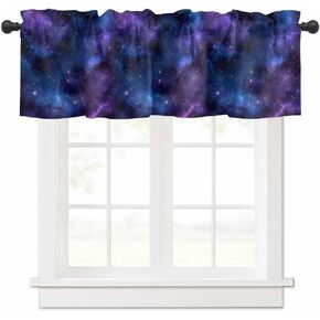 Zadaling Valance Curtain for Kitchen,Galaxy Star Nebula Space Starry Sky Window Valance for Living Room Scroll,Rod Pocket Valances for Bedroom Decor,Window Treatment Valance 1 Panel 18" x 54" in Kuwait