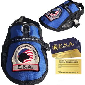 Premium Emotional Support Dog Vest | ESA Dog Vest | Mesh Cooling Panel | Emotional Support Dog Harness | Includes 5 Federal Law ESA Handout Cards (9" - 13" Girth, Raspberry) in Kuwait