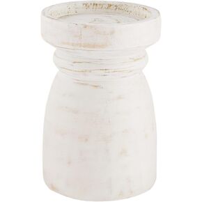 شمعدان Mud Pie باللون الأبيض المغسول، كبير، قطر 25.4 سم × 8.89 سم in Kuwait