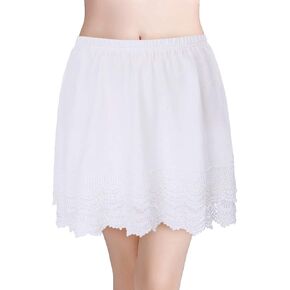 Vanrose Jan Skirt Extender for Women Knee Length Lace Trim Layering Underskirt Half Slip S-5XL in Kuwait