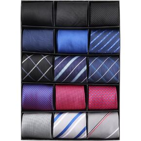 kaxilu Men's Classic Jacquard Neck Ties for Men Classy 15PCS Men's Tie Woven Jacquard Ties Party Suit in Kuwait