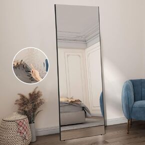 NeuType 71"x24" Unbreakable Full Length Mirror, Shatterproof Mirror for Kids, Glassless Nano Film Mirror Full Length, Big Mirror for Bedroom Living Room Home Gym Lightweight Mirror Hanging or Leaning in Kuwait