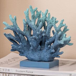 6" H White Coral Decor, Coral Reef Decor, Resin Coral Statue, Nautical Decorations for Home, Bedroom Wedding, Bathroom, Living Room, Ocean Themed Cabinet Shelf Tabletop Decor in Kuwait