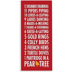 Stupell Industries 12 Days of Christmas Typography Wall Plaque, 7 x 17, Multi-Color in Kuwait