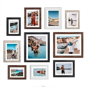 Giftgarden 10-Pack Black Picture Frames for Multiple Sizes Photos, Two 8x10, Four 5x7, Four 4x6, Multi Assorted Photo Frame for Collage Wall or Tabletop Display in Kuwait