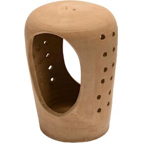 Creative Co-Op Handmade Terracotta Candle Holder with Cutouts Candleholders, 5" L x 5" W x 8" H, Orange in Kuwait