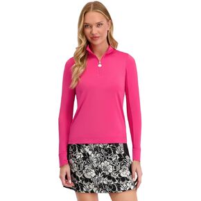 Stella Parker Women's 1/2 Zip Long Sleeve Pull Over Floral Top in Kuwait