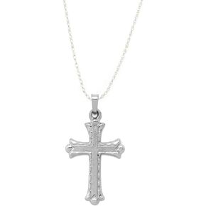 RP 14K Yellow Gold, White Gold, and Rose Gold Various Sizes Florentine Budded Texture Cross Religious Pendant Charm Necklaces Polished Fine Jewelry Gifts for Women and Men in Kuwait