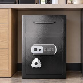 SAPITAL 2.5 Cub Safe Box, Drop Safe, Anti-Theft Personal Safe with Combination Lock & Spare Keys, Depository Safe with Drop Slot Safes, Cash Safe Box for Office Home, Business, Shop in Kuwait