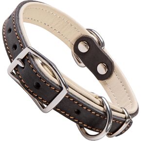 ADITYNA Heavy-Duty Pink Leather Dog Collar for Medium Dogs - Lined with Soft Leather - Girl Dog Collar for Walking, Training, and Hiking in Kuwait