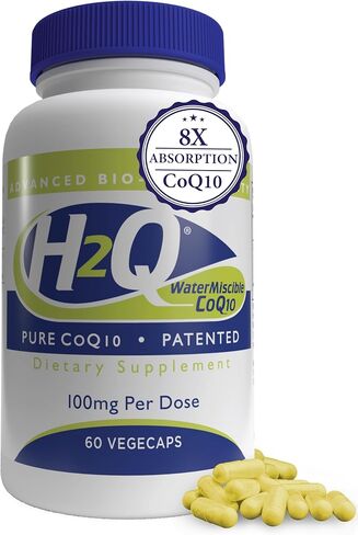 H2Q CoQ-10 with 8X Higher Absorption Over The Standard Q-10 | Clinically Studied | Cardiovascular and Mitochondria Function Support | Vegan Certified | Non-GMO by Health Thru Nutrition (Pack of 180) in Kuwait