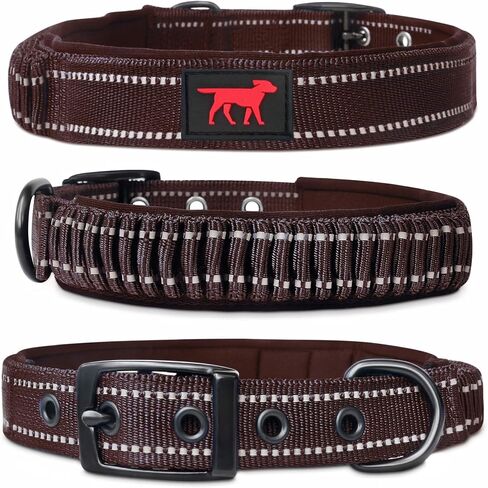 Heavy Duty Dog Collar with Handle | Ballistic Nylon Heavy Duty Collar | Padded Reflective Dog Collar with Adjustable Stainless Steel Hardware | Convenient Sizing for All Breeds in Kuwait