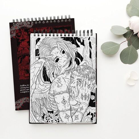 Creepy Beauty Coloring Book Wirebound for Adults Women Girls Seniors Family with Horror Illustrations Holiday Birthday Art Lover Gifts Relieve Stress Relaxation Mindfulness in Kuwait