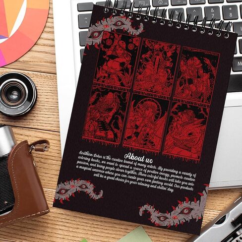 Creepy Beauty Coloring Book Wirebound for Adults Women Girls Seniors Family with Horror Illustrations Holiday Birthday Art Lover Gifts Relieve Stress Relaxation Mindfulness in Kuwait
