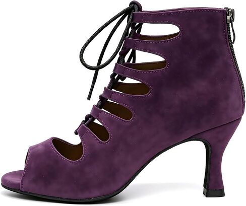 RUYBOZRY Women's Open Toe Ankle Latin Dance Boots Salsa Ballrooom Performence Practice Party Dance Shoes,YCL456 in Kuwait