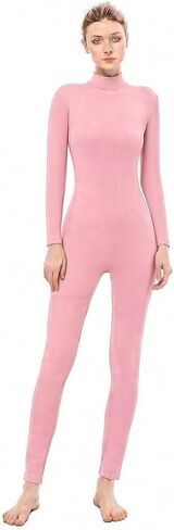 UINASH Long Sleeve Unitard Mock Turtleneck Footless Spandex Bodysuit Costume Jumpsuit Adult Unisex in Kuwait