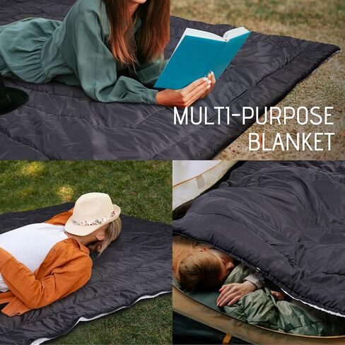 REDCAMP Wearable Camping Blanket Lightweight, Multifunctional Warm Travel Quilt Waterproof, Compact Wearable Poncho with Detachable Hood for Camping, Hiking (Army Green) in Kuwait