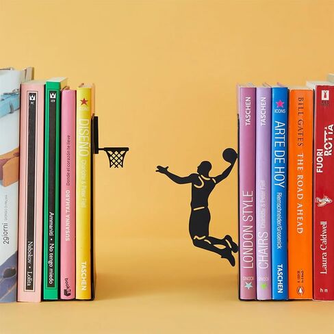 Balvi Bookend Slam Dunk Colour Black Basketball Player Support for Books 2 Units Metal in Kuwait